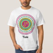 Spiritueel Mandala Om Symbol Roze Groen Gepersonal T-shirt (Voorkant)