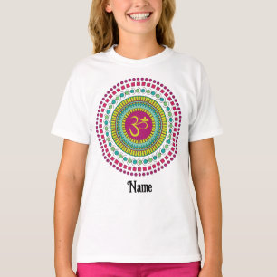 Spiritueel Mandala Om Symbol Roze Groen Gepersonal T-shirt