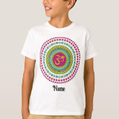 Spiritueel Mandala Om Symbol Roze Groen Gepersonal T-shirt (Voorkant)