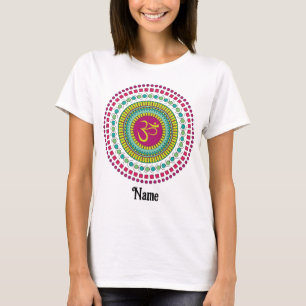 Spiritueel Mandala Om Symbol Roze Groen Gepersonal T-shirt
