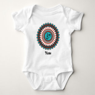 Spiritueel Mandala Om Symbol Turquoise Gepersonali Romper