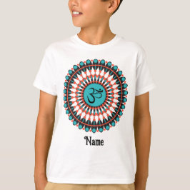 Spiritueel Mandala Om Symbol Turquoise Gepersonali T-shirt