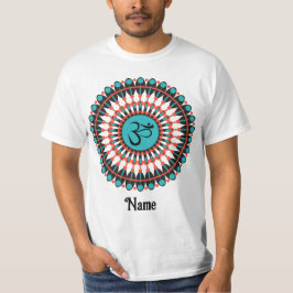 Spiritueel Mandala Om Symbol Turquoise Gepersonali T-shirt