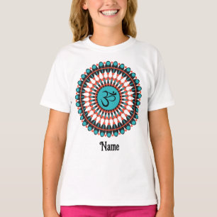 Spiritueel Mandala Om Symbol Turquoise Gepersonali T-shirt