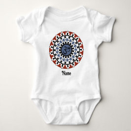 Spiritueel Mandala Yoga Om Blue Rust Gepersonalise Romper