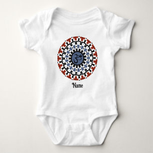 Spiritueel Mandala Yoga Om Blue Rust Gepersonalise Romper