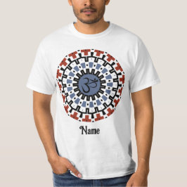 Spiritueel Mandala Yoga Om Blue Rust Gepersonalise T-shirt