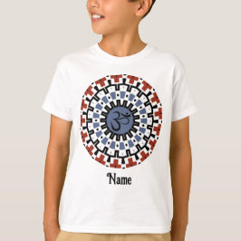 Spiritueel Mandala Yoga Om Blue Rust Gepersonalise T-shirt