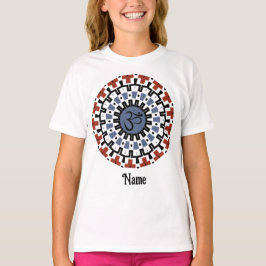 Spiritueel Mandala Yoga Om Blue Rust Gepersonalise T-shirt