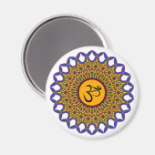 Spiritueel Mandala Yoga Om Peacock Kaleidoscope Magneet (Voorkant / Achterkant)