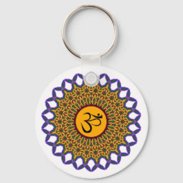 Spiritueel Mandala Yoga Om Peacock Kaleidoscope Sleutelhanger