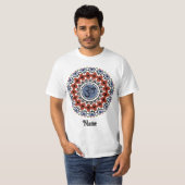 Spiritueel Mandala Yoga Om Rust Blue Gepersonalise T-shirt (Voorkant volledig)