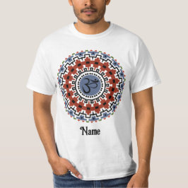 Spiritueel Mandala Yoga Om Rust Blue Gepersonalise T-shirt
