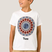 Spiritueel Mandala Yoga Om Rust Blue Gepersonalise T-shirt (Voorkant)