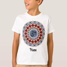 Spiritueel Mandala Yoga Om Rust Blue Gepersonalise T-shirt