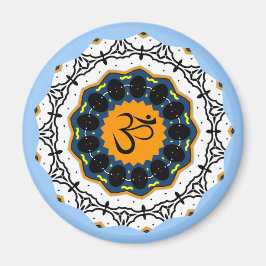 Spiritueel Mandala Yoga Om Sybol Blue Geometric Magneet