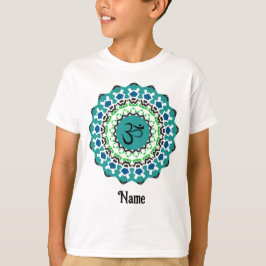 Spiritueel Mandala Yoga Om Symbol Blue Gepersonali T-shirt