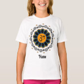 Spiritueel Mandala Yoga Om Symbol Blue Gepersonali T-shirt (Voorkant)