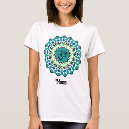 Spiritueel Mandala Yoga Om Symbol Blue Gepersonali T-shirt