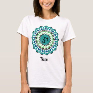 Spiritueel Mandala Yoga Om Symbol Blue Gepersonali T-shirt