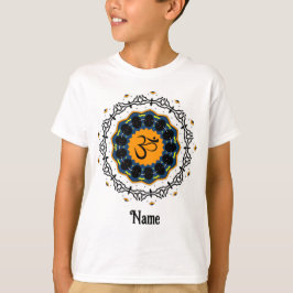 Spiritueel Mandala Yoga Om Symbol Blue Gepersonali T-shirt