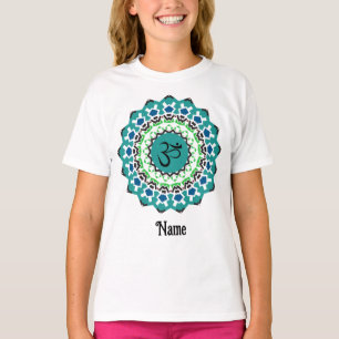 Spiritueel Mandala Yoga Om Symbol Blue Gepersonali T-shirt