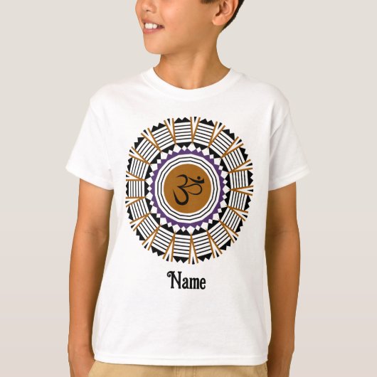 Spiritueel Mandala Yoga Om Symbol Paars Gepersonal T-shirt (Voorkant)