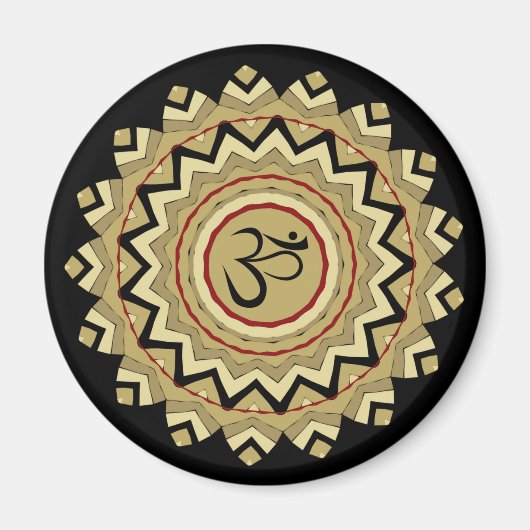 Spiritueel Mandala Yoga Om Symbol Retro Geometric Magneet (Voorkant)