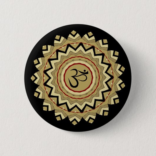 Spiritueel Mandala Yoga Om Symbol Retro Geometric Ronde Button 5,7 Cm (Voorkant)