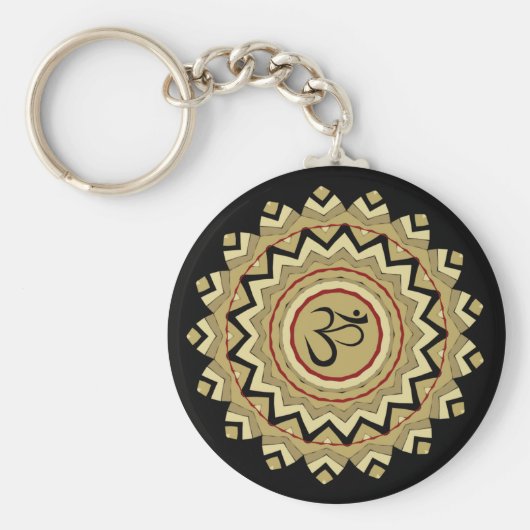 Spiritueel Mandala Yoga Om Symbol Retro Geometric Sleutelhanger (Voorkant)