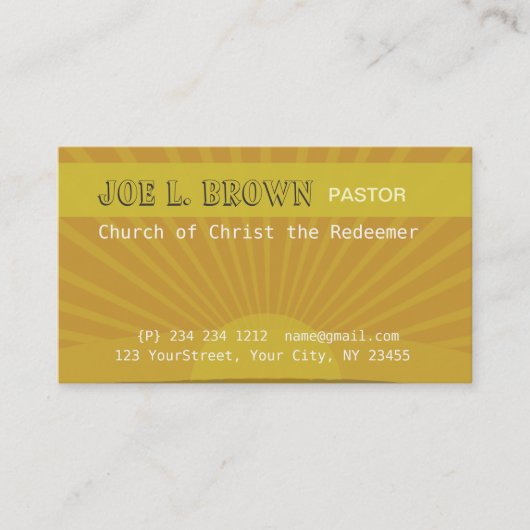 Spiritueel medisch zonneschijn visitekaartje (Voorkant)