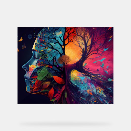 Spiritueel menselijk brein acryl bord (Voorkant)