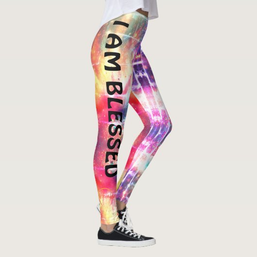 spiritueel mysterie "Ik ben gezegend Groen" Leggings (Rechts)