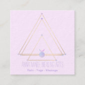 Spiritueel New age Goud en roze Vierkante Visitekaartje (Voorkant)