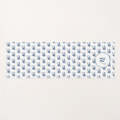 Spiritueel Oog van Horus Blauw Wit Patterned Yogamat (Voorkant (horizontaal))