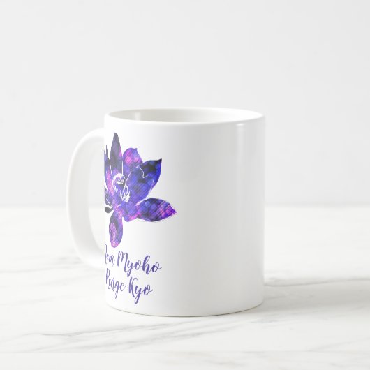 Spiritueel Paars Lotus Flower Nam Myoho Renge Kyo Koffiemok (Voorkant links)
