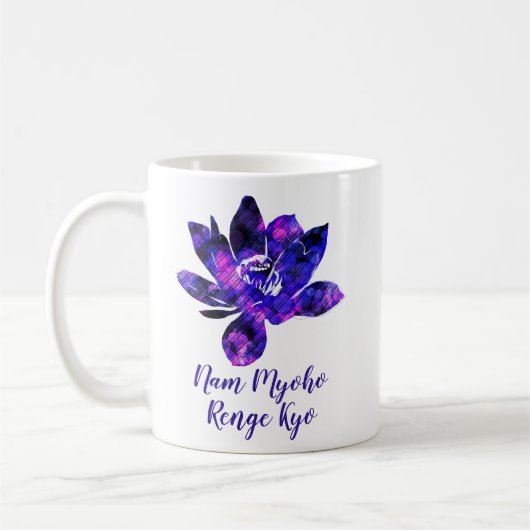 Spiritueel Paars Lotus Flower Nam Myoho Renge Kyo Koffiemok (Links)
