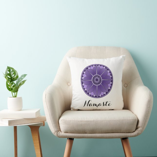 Spiritueel Paarse Mandala Namaste Kussen (Stoel)