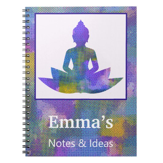 Spiritueel Pastel Half Lotus Yoga Persoonlijk Noti Notitieboek (Voorkant)