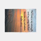 SPIRITUEEL PSALM 118:14 SUNRISE FOTO-ONTWERP FLEECE DEKEN (Voorkant (Horizontaal))