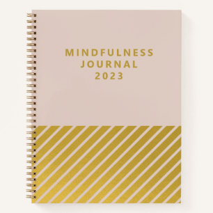 Spiritueel roze Folie Stripes Mindfulness Journal Notitieboek
