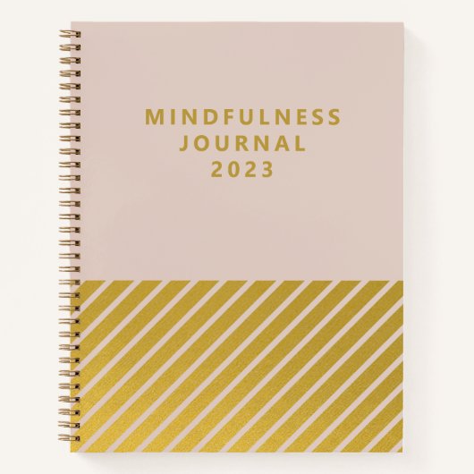 Spiritueel roze Folie Stripes Mindfulness Journal Notitieboek (Voorkant)