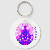 Spiritueel roze vergadering Yoga Pose Namaste Sleutelhanger (Voorkant)