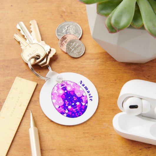 Spiritueel roze vergadering Yoga Pose Namaste Sleutelhanger (Bureau)