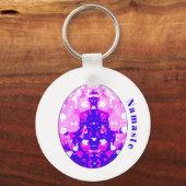 Spiritueel roze vergadering Yoga Pose Namaste Sleutelhanger (Voorkant)