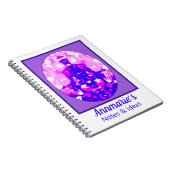 Spiritueel roze Yoga Pose op Paars Notitieboek (Rechterzijde)