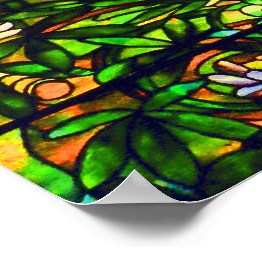 Spiritueel Schilderachtig tiffany-venster Poster (Hoek)