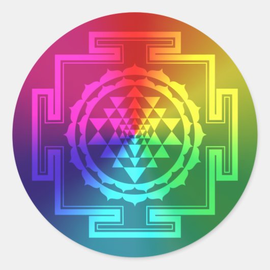 Spiritueel Sri Lanka - Regenboog Ronde Sticker (Voorkant)