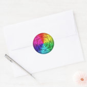 Spiritueel Sri Lanka - Regenboog Ronde Sticker (Envelop)