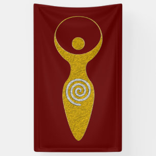 Spiritueel symbool - godin van Earth Gaya 1 Flamel Spandoek